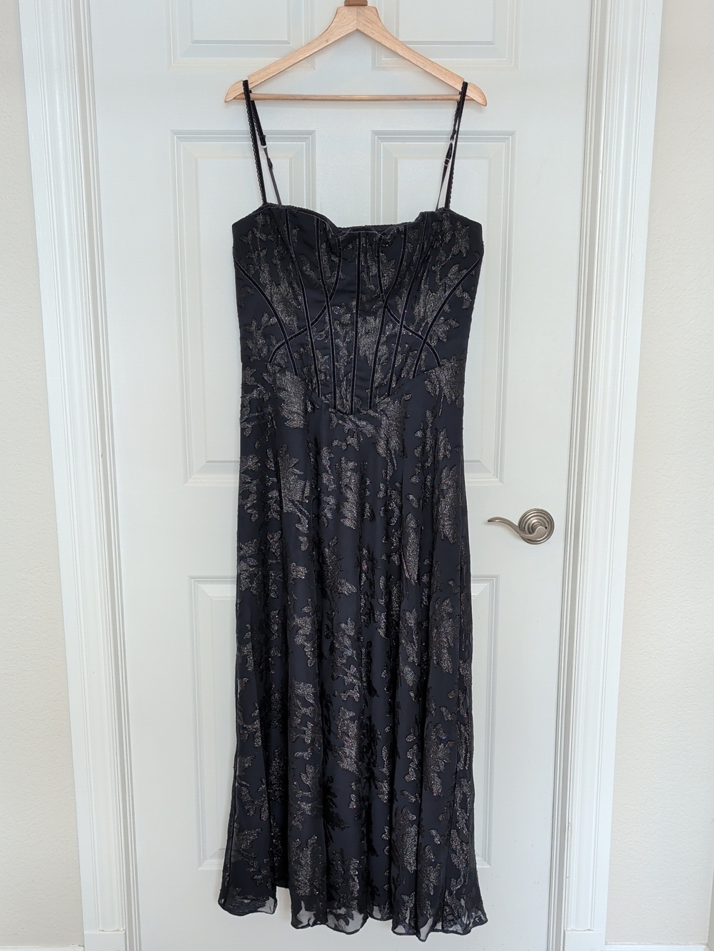 House of CB Black Metallic Floral Maxi Dress